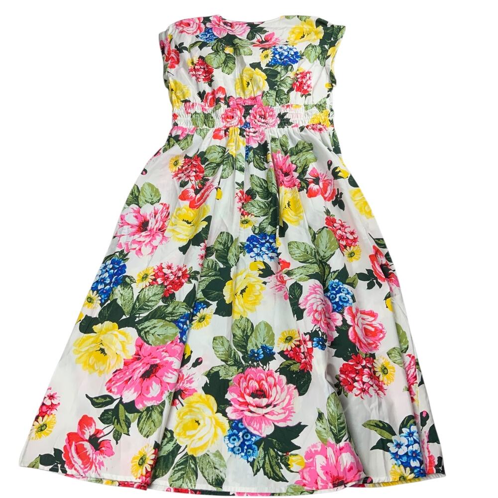 Calvin Klein Floral Maxi Dress Women’s Size 8 Cotton Smocked Waist NWT Festive - Picture 5 of 8